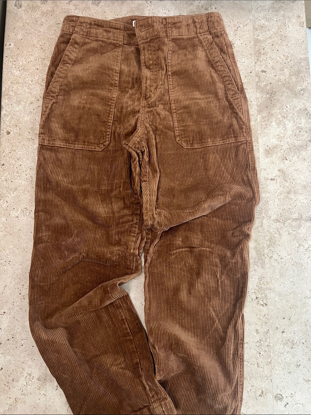 LOFT Women's Brown Corduroy Wide-Leg Pants